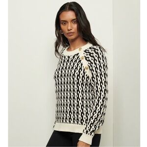 Derek Lam 10 Crosby Sawyer Long Sleeve Button Crewneck Sweater *flaws